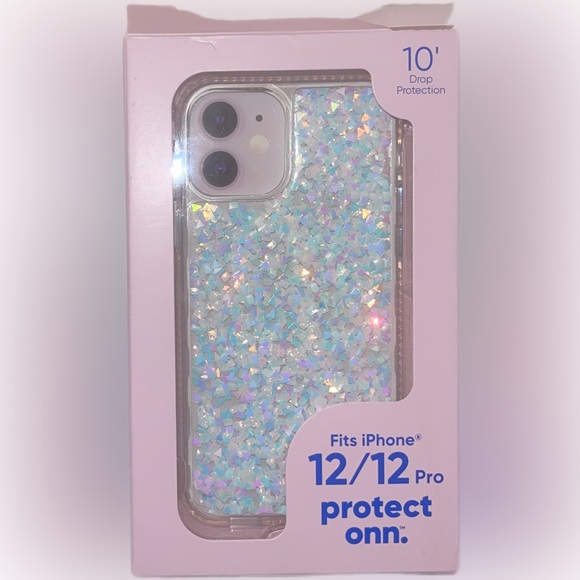 onn. Phone Case for iPhone 12 / iPhone 12 Pro - Iridescent Glitter Fleck - Picture 2 of 6